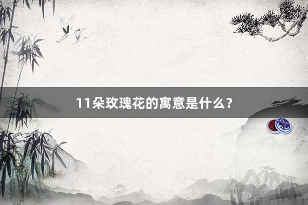 11朵玫瑰花的寓意是什么？