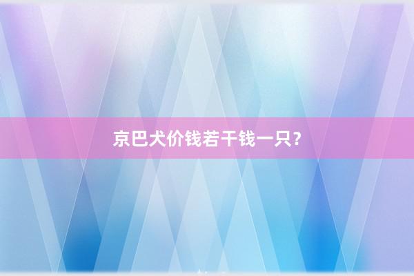 京巴犬价钱若干钱一只？